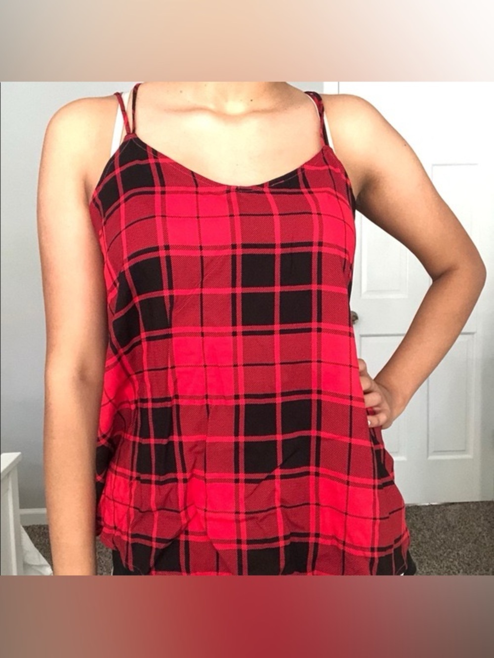 Women’s plaid tank top monkey straps